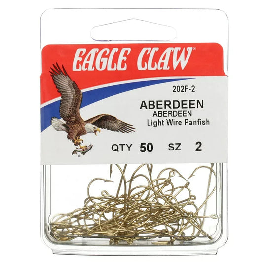 Aberdeen light wire panfish hooks Sz 2 Qty 50