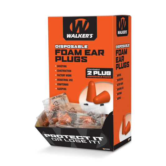 WALKER’S® FOAM EAR PLUGS – 200 PAIR BOX