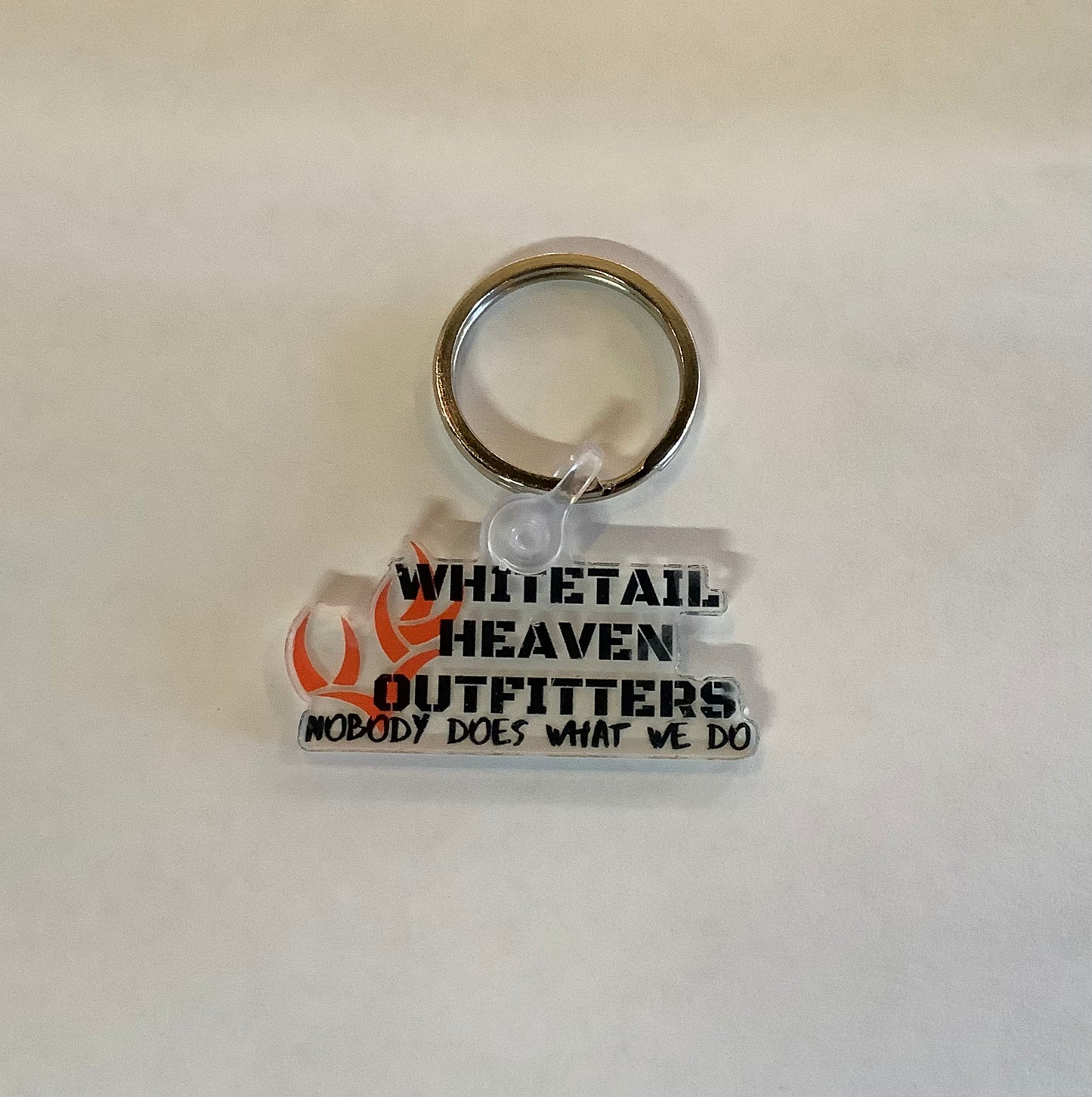 NEW WHITETAIL HEAVEN OUTFITTERS LOGO KEYCHAIN
