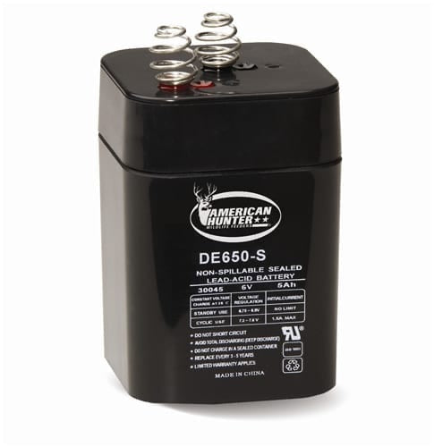 AMERICAN HUNTER® 6 VOLT 5 AMP HR RECHARGEABLE LANTERN BATTERY - CLAM PACK PACKAGING