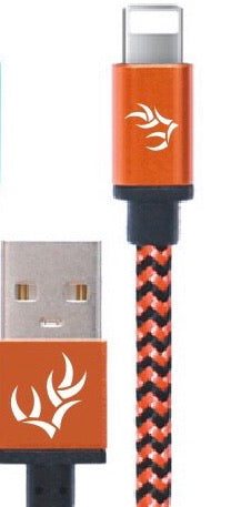 Whitetail Heaven 10ft. Signature Orange & Black Braided iPhone Charging Cable