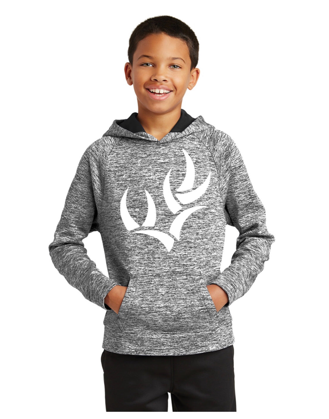 SPORT-TEK® YOUTH POSICHARGE® ELECTRIC HEATHER FLEECE HOODED PULLOVER